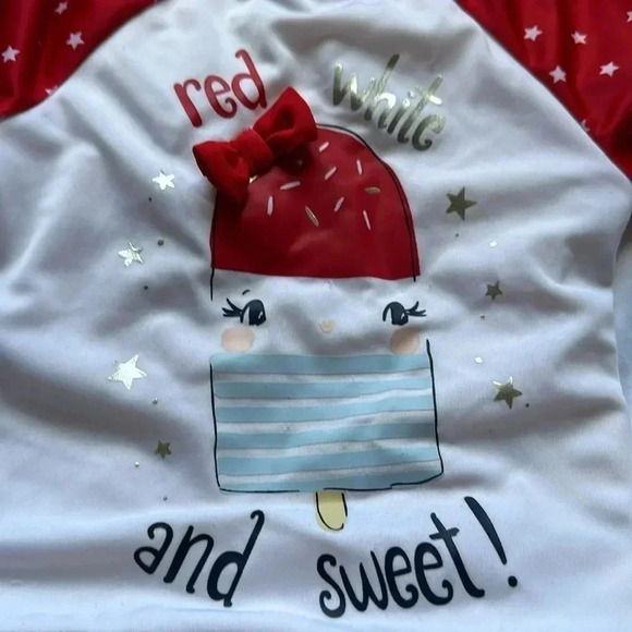 Gymboree 3T girls  Swim Shop 4th of July Rash Guard Set Ice CreamSwimsuit - Picture 2 of 6